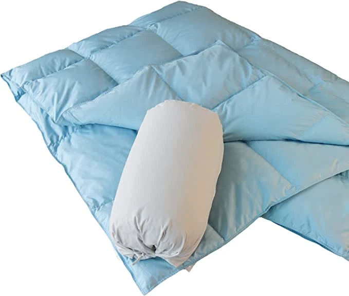 Soft Down Blanket Fluffy Lightweight Warm, Compact Portable Travel Throw Camping Blanket &amp; Pillow Cushion, Airplane Train Beach
