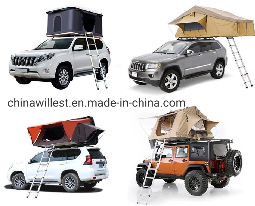 2022 Popular Folding Outdoor Canvas Camping Tent ABS Hard Shell Car Roof Top Tent for SUV Outdoor Camping