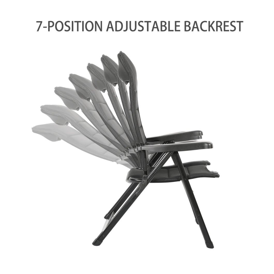 5 Adjustable Position Armrest XXL Oversize Recliner, 3D Mesh Cover Garden Camping Chair