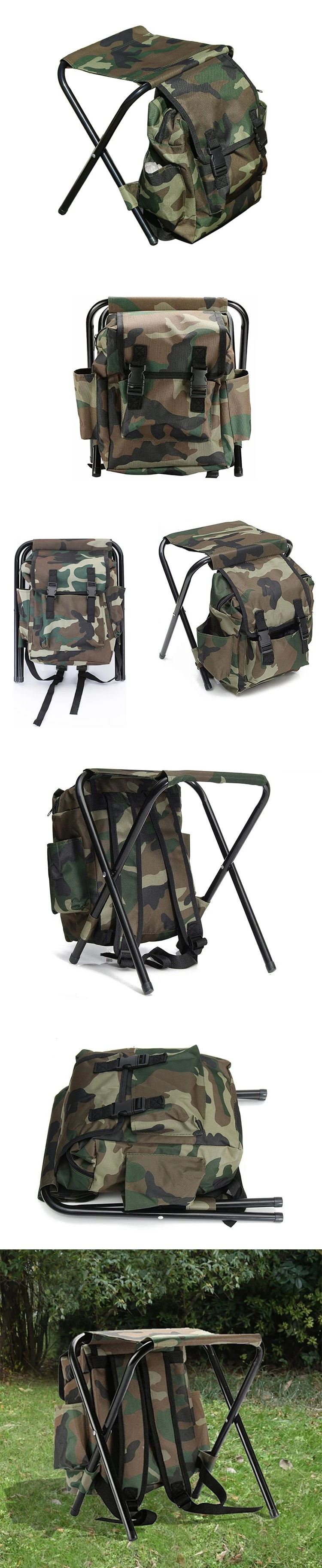 Portable Fish Chair Backpack Ice Bag Camping Chair with Cooler Bag