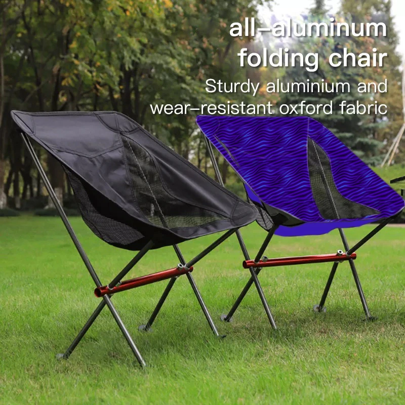 Manufacturers Custom Outdoor Ultralight Portable Folding Moon Camping Chair for Beach Hiking Picnic