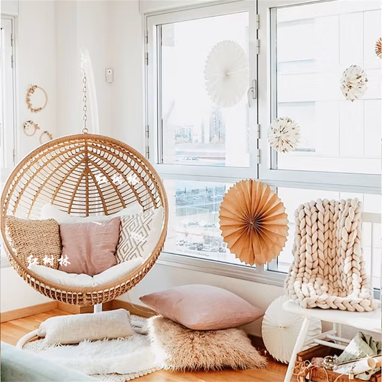 Modern Furniture Rattan Patio Hammock Outdoor Garden Egg Hanging Swing Chair with Stand